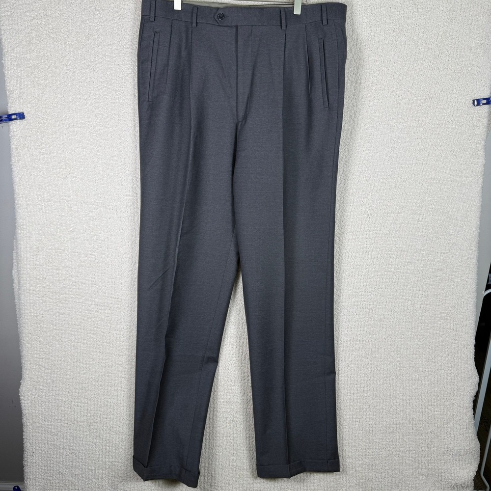 Vitali Collection‎ Made in Italy Wool Dress Pants Size 40 Gray Pleated